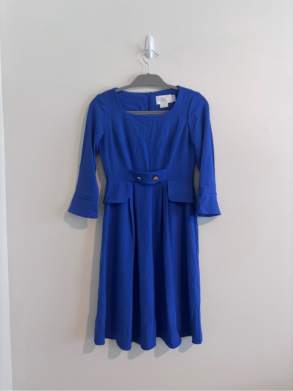 Seraphine Maternity Blue Fit-and-Flare Dress
